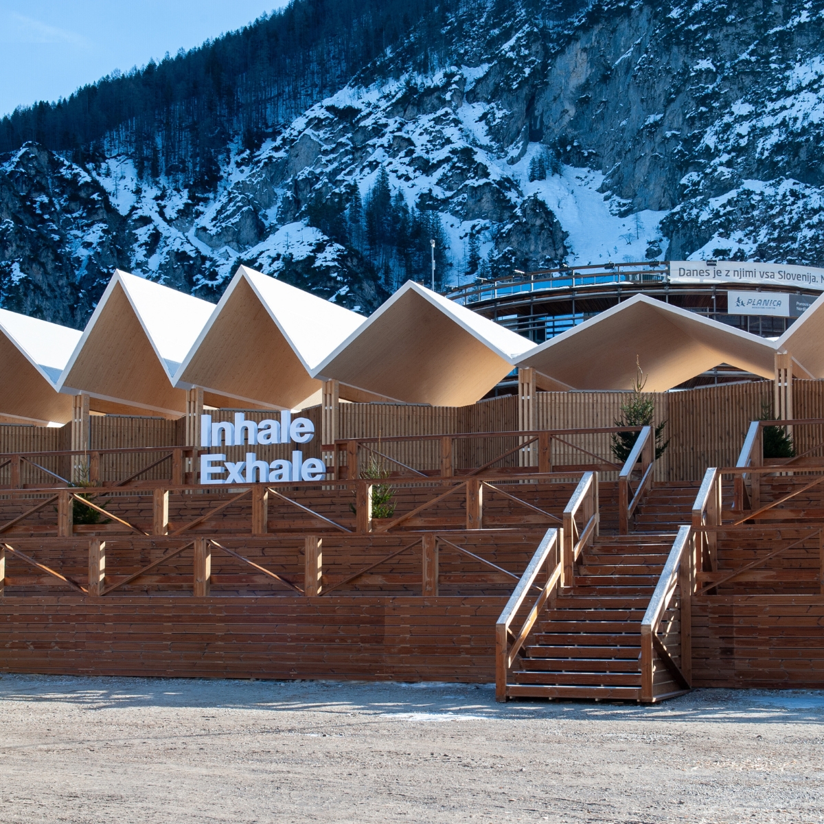 Lesena konstrukcija, ki jo je izvedlo podjetje CBD v športnem centru Planica